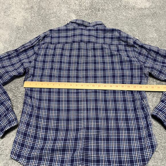 Frank & Eileen Shirt Mens Small Blue White Plaid Luke Cotton Long Sleeve Button - Picture 4 of 8